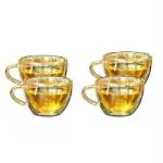 EZ Life Transparent Cup Glass Tea Cups 200 ml (Set of 4) Tea Cups Pack of 1