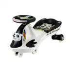 BUMTUM Baby Panda Swing Car Comfortable Seats With Backrest| Push Rider| Ride On Toy Car, Steering Music & Lights For Kids(White/Black)