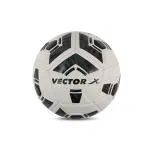 VECTOR X Synergy Soccer Ball Termo Fusion PU Embossed Football For Training and Match (White-Black) Size-5