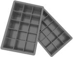 Kienlix 2 Pcs Silicone Ice Cube Trays Molds, 15 Cavities Ice Tray for Whiskey and Cocktail Black - 15 Cavity