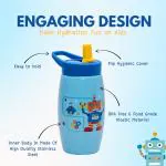 Adore Kiddo Flip to Sip Sports Sipper with Handle- 420ml -Blue