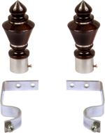 Grownix Nails Ink Wood Brown Rod Rail Bracket (Pack Of 4)