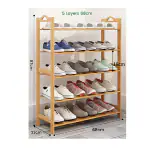 Storia Wooden Shoe Racks for Home, Bamboo Shoes Stand- 5 layer