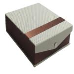 Beauty Tool Fancy Design Satin Chocker Box for Women And Girls (1pcs) ( Dot White Color )|(7x8inch)