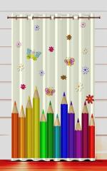 Reyansh Decor Multicolor Polyester Blend Digital Print Eyelet Door Curtains, 4 X 8 Ft