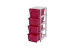 Supreme Furniture Plastic Chest Multipurpose Utility Product with 4 Drawers- (Pink)