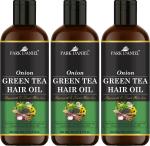 Park Daniel Onion Green Tea Hair Oil Enriched With Vitamin E, 200 Ml Each (Pack Of 3)