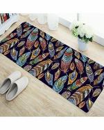 Status Contract Black Nylon 3D Digital Printed Kitchen Bedside Runner Floor Carpet Rug With Anti Skid Backing For Home, Kitchen And Office Entrance - 55 x 140 cm