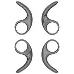 Sounce Black Plastic Replacement Anti-Slip Ear Buds 2 Pair Silicone Earphone And Bluetooth Ear Hook