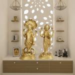 ARTVARKO Handmade Brass Lord Lakshmi Vishnu Idol Standing On Sheshnag - 17 inch