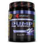 Spartan Nutrition Pump Pro Pre-workout with Caffeine - 120mg, L-Taurine -500 mg,- 360g (Blueberry)