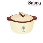 SAURA ELITE Polypropylene Insulated Inner Steel PU Material Food Grade BPA Free Casseroles 500 ml -Brown (Set of 1)