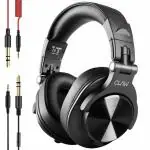 CLAW SM50 Professional Studio Monitoring DJ Headphones with 2 detachable cables (2.8m Coiled Cable & 1.2m Straight Cable with Mic and In-line Controls) (Black)