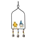 Wonderland Multicolor Metal Hanging Couple Birds With Bells - 16.0 x 17.0 cms