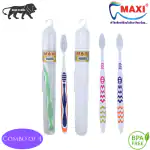 MAXI Oral Care Combo of 4-(2 Adults) Mango Hard Toothbrush & (2 Adults) Candy Hard Toothbrush Travel Pack