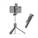 BOPUD R1 Selfie Stick Tripod Extendable Bluetooth-compatible Monopod with Fill Light (Black).