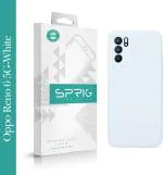 Sprig Liquid Silicone White Back Cover For Oppo Reno6 5G, Oppo Reno 6 5G