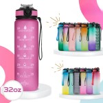 MADHAV  Unbreakable Water Bottle 1 Litre with Motivational Time Marker, Leakproof Durable BPA Free Non-Toxic Water bottle for office,Water bottle for gym | Detoxing eBook included | Passion Pink