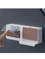 INSTAMART Wall Mountable Plastic Soap Dispenser with Lid and Drain Tray