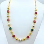 BM INTERNATIONAL Designer Premium Quality Pearl Drop Fancy Flower Chain