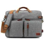 The Clownfish Grey Nylon Convertible Laptop Briefcase Backpack