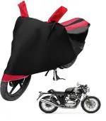 Auto Hub Bike Cover for Royal Enfield Continental GT 650 , Dustproof UV Protection water resistant Custom Fit Cover-(Black-Red)