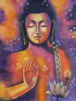 Hanish Arts & Crafts Handmade Buddha Canvas Painting 18 x 24 inch