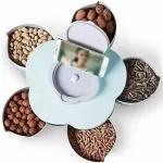 SHREE HARI ENTERPRISE Dry Fruit Storage Box with Smart Rotating Multi Purpose Tray Spice, Masala, Candy, Pickle, Snacks Storage Set 1 Piece Spice Set (Plastic)