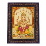 Hawai Gold Plated Lord Ganesha Photo Frame for Worship Use 8.5x7 inch SFDI00596_BLKFRM