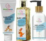 Being mama Multicolor Baby Natural Face Cream 100 gm Natural Baby Oil 200 ml Baby Lotion 200 ml - Pack Of 3