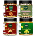waaho Dry Fruits Combo Pack Of Nuts Kaju Badam Kishmish Pista (250gm x 4) 1 Kg Almonds, Cashews, Pistachios, Raisins (4 x 250 g)