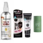 EXTRAPOSH HAIR SERUM+ GREEN TEA STICK+CHARCOAL MASK( COMBO OF 3)