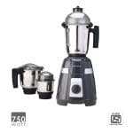 Wonderchef Regalia Mixer Grinder with 3 Stainless Steel Jars 750W, Black
