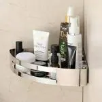 Fortune Stainless Steel 304 Wall Mount Corner Shelf Bathroom Multi-Functional Storage Shelf / Kitchen Shelves / Rack & Caddy Basket Bathroom Accessories (Chrome - 8.5x8.5 Inch )