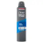 Dove Men+Care Cool Fresh Dry Spray Antiperspirant Unscented Aerosol Deodorant, 250ml