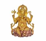 Idol Collections Gold Brass Lord Ganesh Murti Ganpati Idol Vinayak Religious Statue, Shiva With Small Nandi Idol, Standard