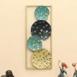 vedas Multicolour Metal Rectangular Stella Leaf Wall Frame, Wall Art Sculpture for Living Room Bedroom, Hotel Office Home Decor (Size: 10 X 12 INCH)