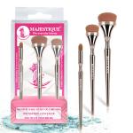 Majestique Foundation, Concealer and Multi-Use Brush | Professional Makeup Brush Set | Soft, Silky, Synthetic Brushes for Face, Cheek and Eye Makeups | Luminous HD Brushes - 3Pcs