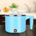 DP FASHION Electric Rice Cooker | Portable Rice Cooker | Mini Electric Cooker | Cook pots | Single-Button Operation | Multi-Purpose Cooker - Blue, Stainless Steel, Outer Lid