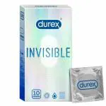 Durex Invisible Super Ultra Thin Condoms for Men - 10 Count