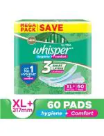 Whisper Ultra Clean Xl Hygiene And Comfort Sanitary Pad (Pack Of 60)