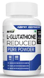 NutriJa L-Glutathione Reduced Powder | 100% Pure Glutathione for healthy Brightening, Whitening & Radiant Skin | Improves Skin Tone & Lighten Skin Naturally - (50 Grams (100 Servings))