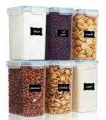 Transparent Plastic Airtight Kitchen Storage Containers Set 1500 ml 6 Pc