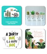 Whats Your Kick Plants Quotes I Love Gardening So Much Quotes Printed Set of 4 Coaster With Metal Stand