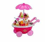 Smartcraft Ice Cream Play Cart Kitchen Set Toy With Lights And Music, Plastic (Small; Multi Color) (Battery Included)-Pack Of 1 Set