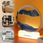 SRJMH Moving Sand Art,Upgraded Version 3D Deep Sea Sandscape Liquid Motion Display with LED Light