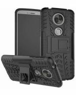 A ACCESSORIES KART Motorola Moto E5 Plus Black Plastic Bump Proof Back Cover with Kick Stand