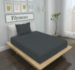 Filymore Solid Grey bedsheet 240 Tc Made with Pure Microfiber Plain Color Bedsheet for Single with 1 Pillow Cover (Size 90X60 inchs Small Single Dark Gray)-A1