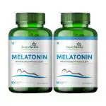 Simply Herbal Melatonin 10mg Sleeping Tablet, Non-Habit Forming, Deep Sleep Supplement, Helps Stress & Anxiety Relief, Support Jet Lag Strain for Men Women Adults, Healthy Sleep Cycle, 90 Tablets Each (Pack of 2)
