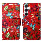 A D Enterprises Red Pattern Flip Cover for SAMSUNG A55 5G | Magnetic Case | Shock Absorbent | Flip Cover SAMSUNG A55 5G